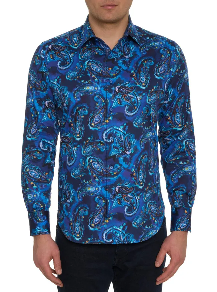 Men Long Sleeve Button Down Shirts Robert Graham TANGIER LONG SLEEVE BUTTON DOWN SHIRT Blue Men Long Sleeve Button Down Shirts Robert Graham TANGIER LONG SLEEVE BUTTON DOWN SHIRT Blue