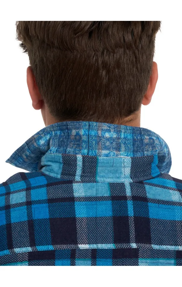 Men Long Sleeve Button Down Shirts Robert Graham TREMBLAY REVERSIBLE LONG SLEEVE BUTTON DOWN SHIRT Blue