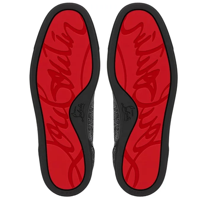 Men Louis Junior P Pik Pik Strass Sneakers 8211 Suede Leather Comete And Strass 8211 Black Christian Louboutin Sneakers