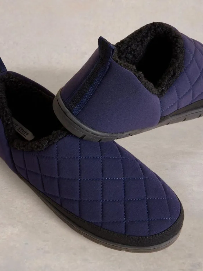 Men Nylon Puffer Slipper Dark Navy White Stuff Loungewear Men Nylon Puffer Slipper Dark Navy White Stuff Loungewear