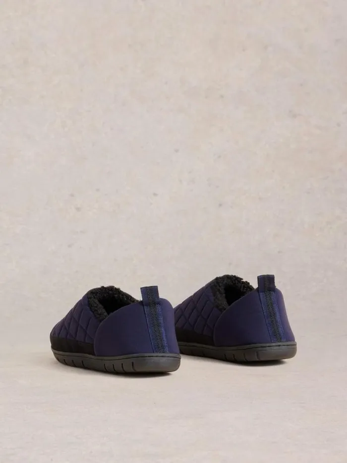 Men Nylon Puffer Slipper Dark Navy White Stuff Loungewear Men Nylon Puffer Slipper Dark Navy White Stuff Loungewear