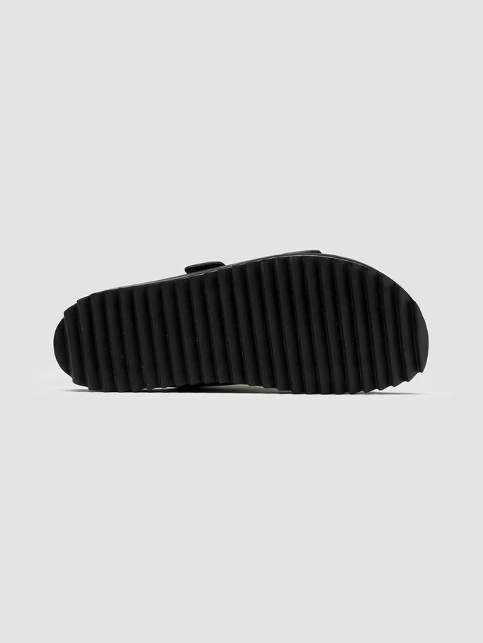 Men Officine Creative Footwear AGORA039 002 Black Leather Sandals