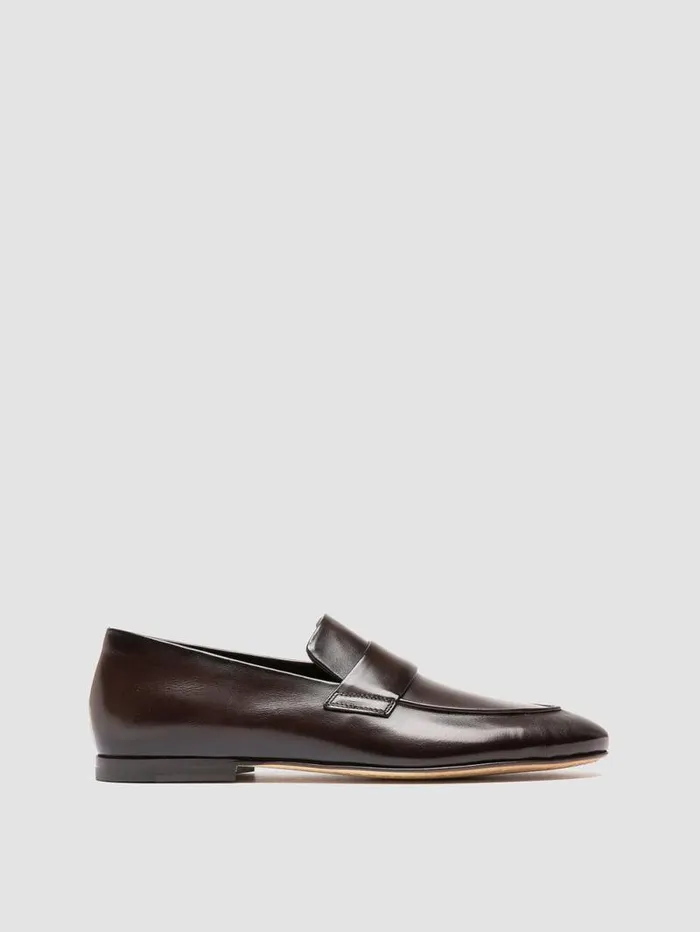 Men Officine Creative Footwear AIRTO 001 Brown Leather Penny Loafers
