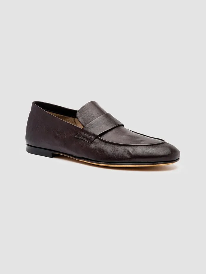 Men Officine Creative Footwear AIRTO 001 Brown Leather Penny Loafers