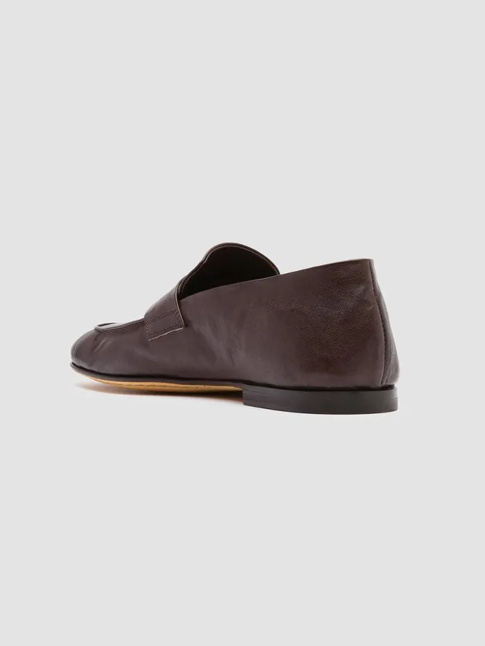 Men Officine Creative Footwear AIRTO 001 Brown Leather Penny Loafers