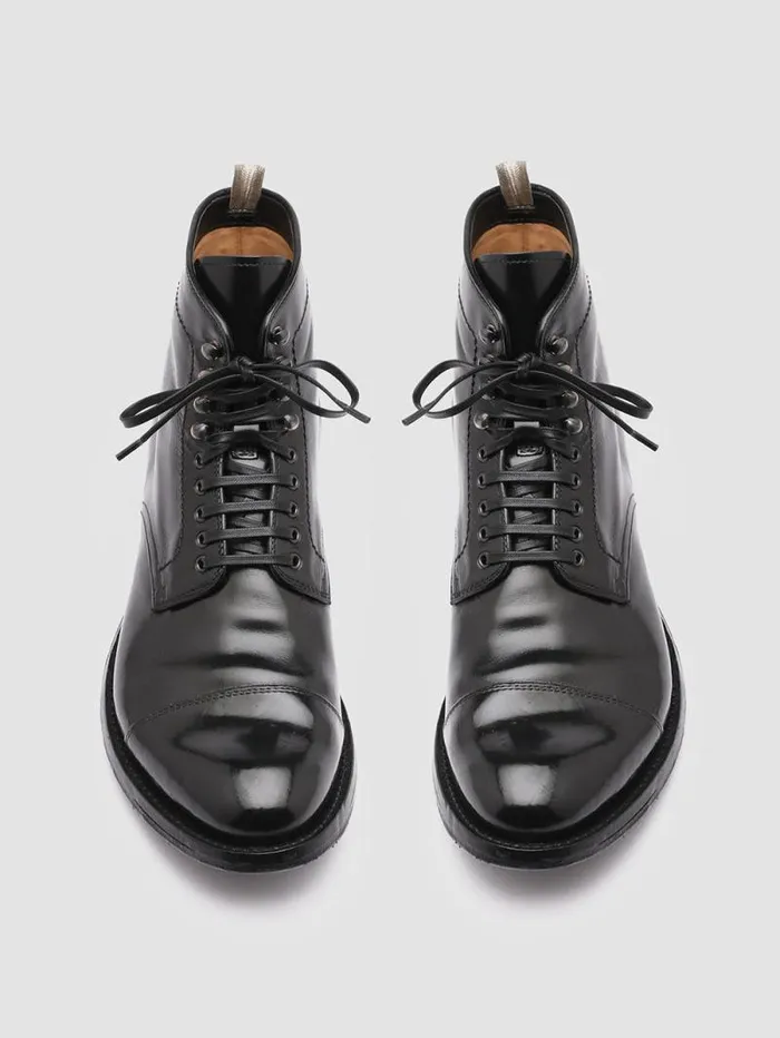 Men Officine Creative Footwear ANATOMIA 016 Black Leather Ankle Boots