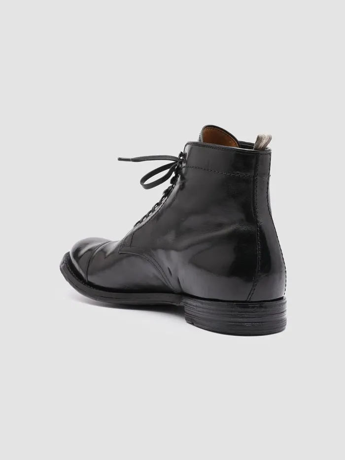Men Officine Creative Footwear ANATOMIA 016 Black Leather Ankle Boots