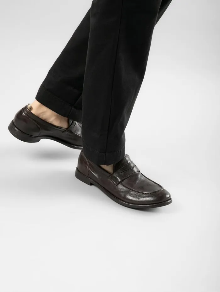 Men Officine Creative Footwear ARC 509 Brown Leather Penny Loafers