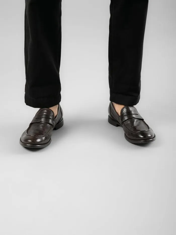 Men Officine Creative Footwear ARC 509 Brown Leather Penny Loafers