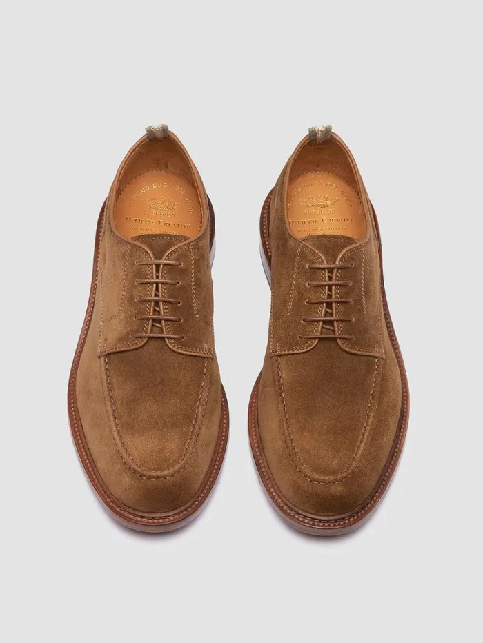 Men Officine Creative Footwear ASTON 002 Brown Suede Derby Shoes