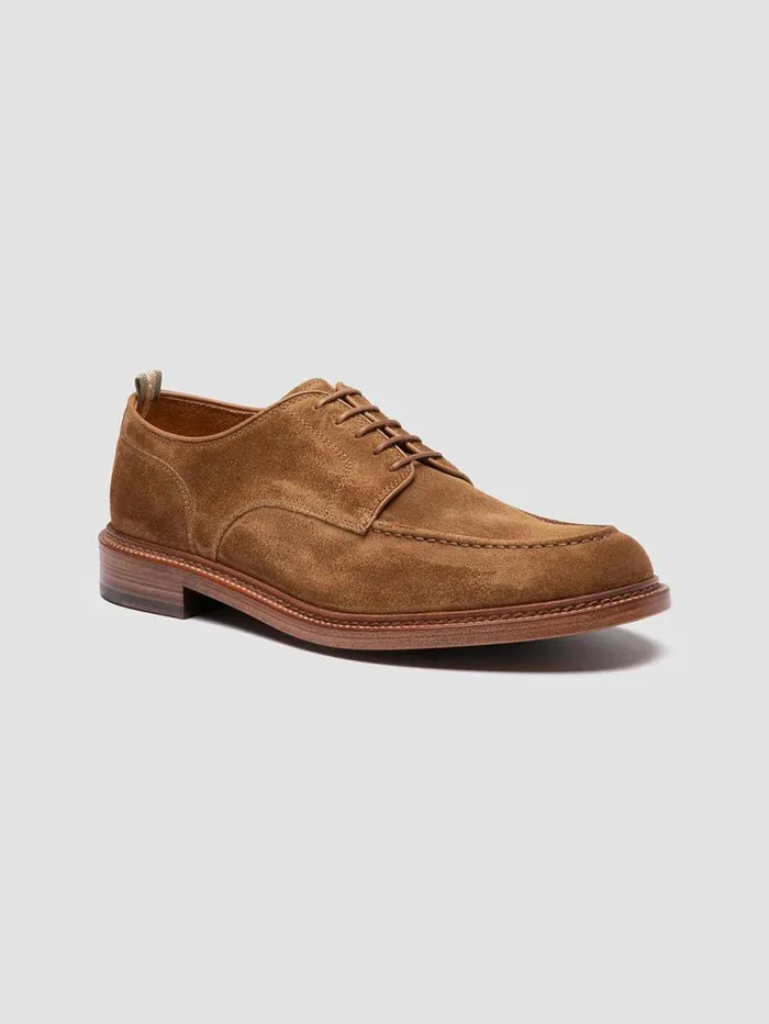 Men Officine Creative Footwear ASTON 002 Brown Suede Derby Shoes