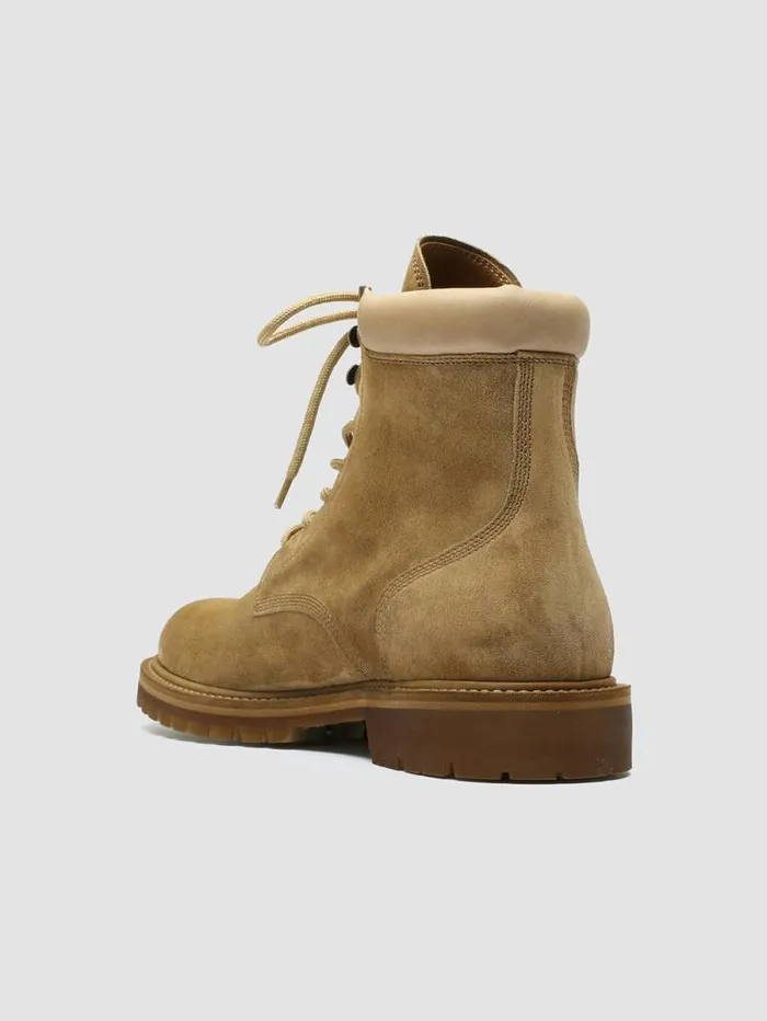 Men Officine Creative Footwear BOSS 002 Light Brown Suede And Leather Lace Up Boots Men Officine Creative Footwear BOSS 002 Light Brown Suede And Leather Lace Up Boots