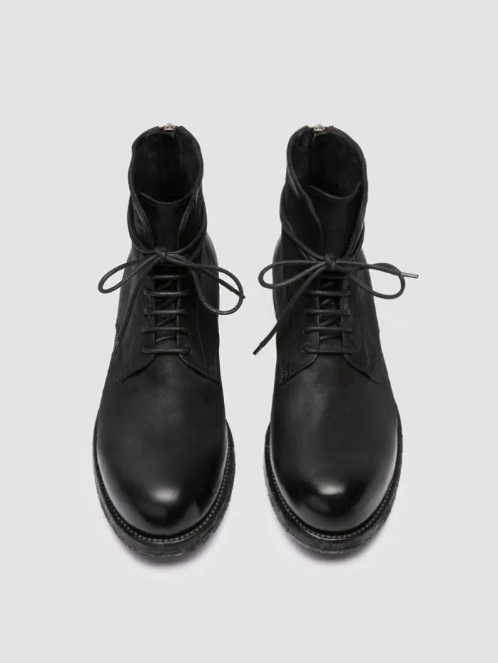Men Officine Creative Footwear BULLA DD 102 Black Leather Laceup Boots Men Officine Creative Footwear BULLA DD 102 Black Leather Laceup Boots