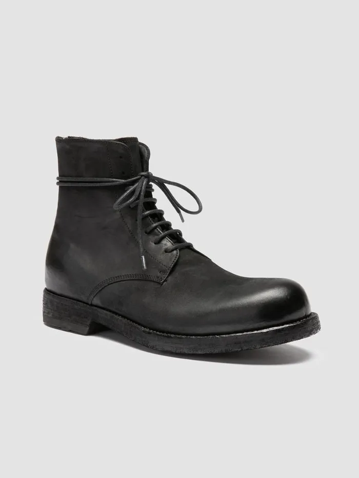 Men Officine Creative Footwear BULLA DD 102 Black Leather Laceup Boots Men Officine Creative Footwear BULLA DD 102 Black Leather Laceup Boots