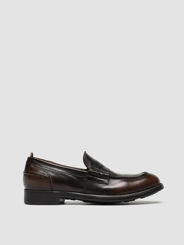 Men Officine Creative Footwear CHRONICLE 056 Brown Leather Penny Loafers