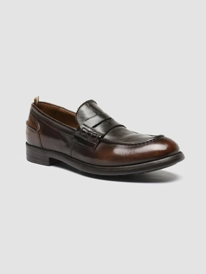 Men Officine Creative Footwear CHRONICLE 056 Brown Leather Penny Loafers Men Officine Creative Footwear CHRONICLE 056 Brown Leather Penny Loafers