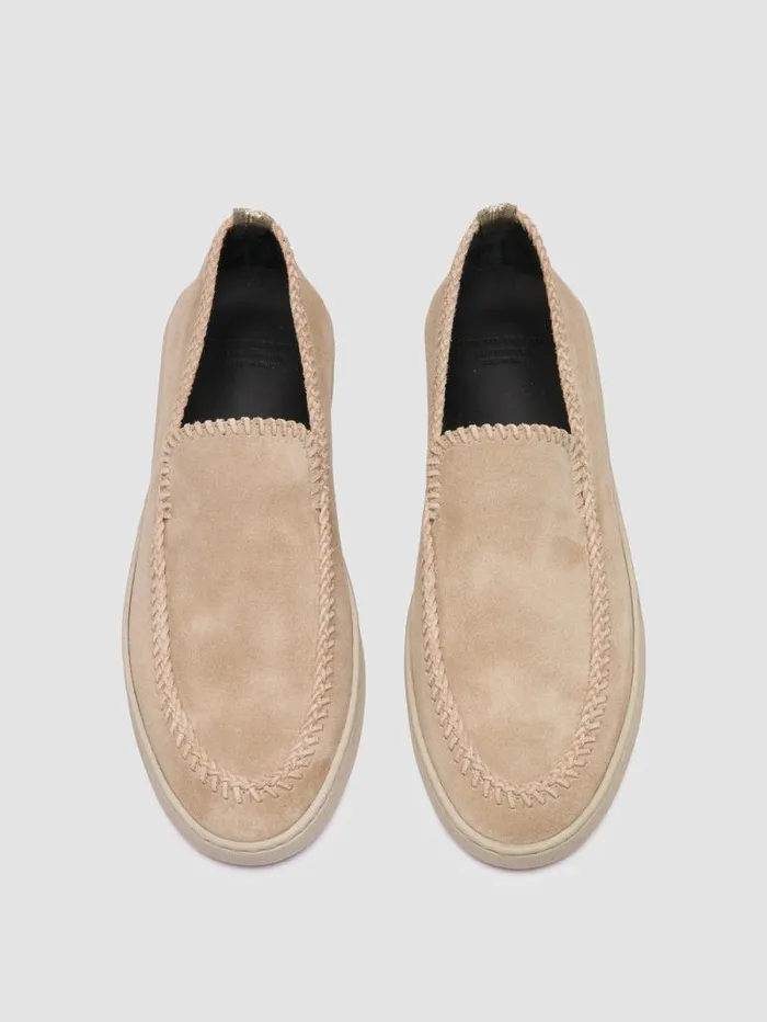 Men Officine Creative Footwear HERBIE 011 Beige Suede Penny Loafers Men Officine Creative Footwear HERBIE 011 Beige Suede Penny Loafers