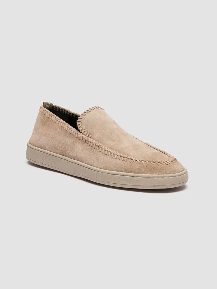 Men Officine Creative Footwear HERBIE 011 Beige Suede Penny Loafers Men Officine Creative Footwear HERBIE 011 Beige Suede Penny Loafers