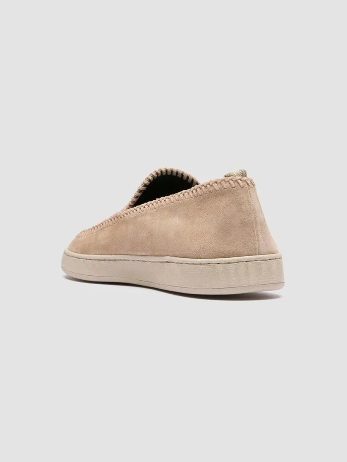 Men Officine Creative Footwear HERBIE 011 Beige Suede Penny Loafers Men Officine Creative Footwear HERBIE 011 Beige Suede Penny Loafers