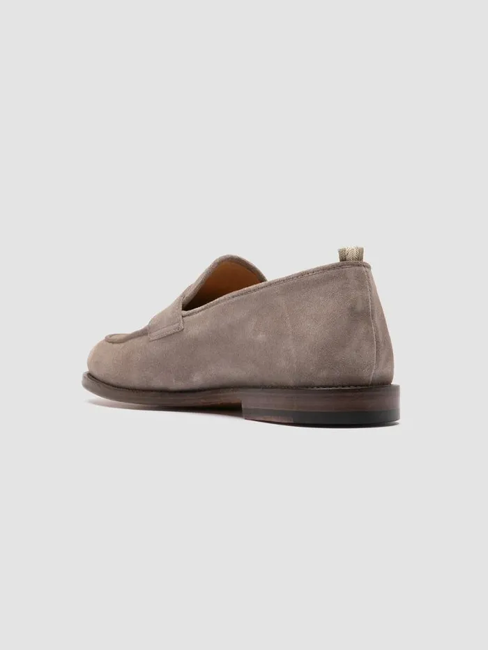 Men Officine Creative Footwear OPERA 001 Taupe Suede Penny Loafers Men Officine Creative Footwear OPERA 001 Taupe Suede Penny Loafers