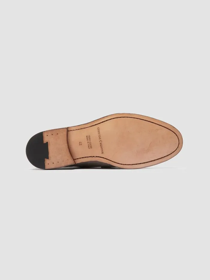 Men Officine Creative Footwear OPERA 001 Taupe Suede Penny Loafers Men Officine Creative Footwear OPERA 001 Taupe Suede Penny Loafers