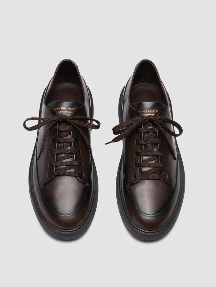 Men Officine Creative Footwear RELEASE 001 Brown Leather Low Top Sneakers Men Officine Creative Footwear RELEASE 001 Brown Leather Low Top Sneakers