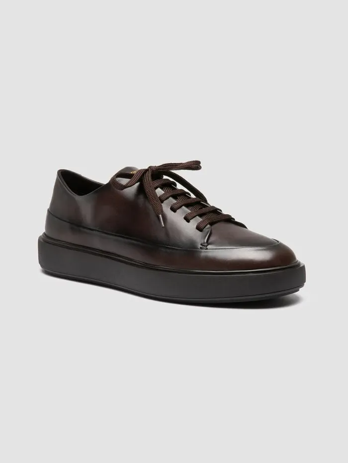 Men Officine Creative Footwear RELEASE 001 Brown Leather Low Top Sneakers Men Officine Creative Footwear RELEASE 001 Brown Leather Low Top Sneakers