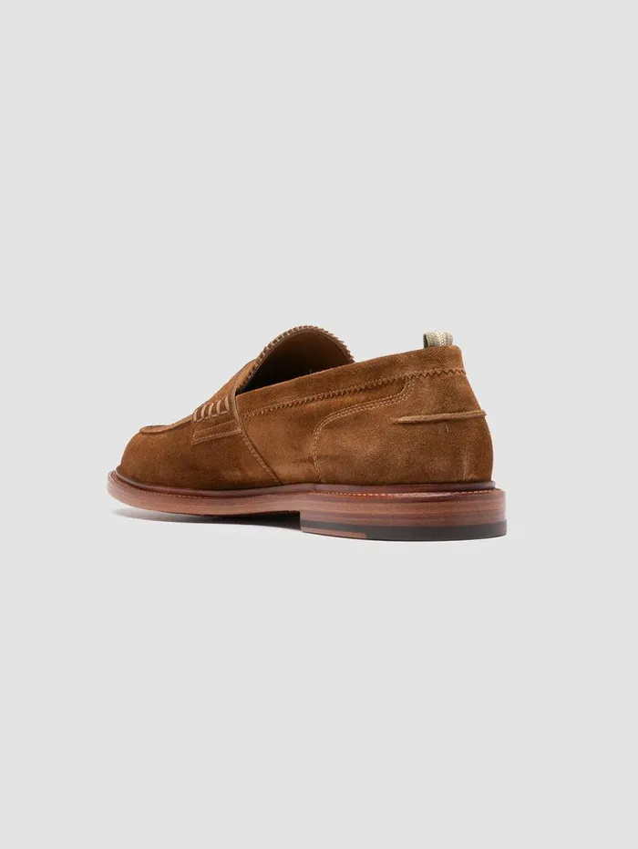 Men Officine Creative Footwear SAX 001 Brown Suede Penny Loafers