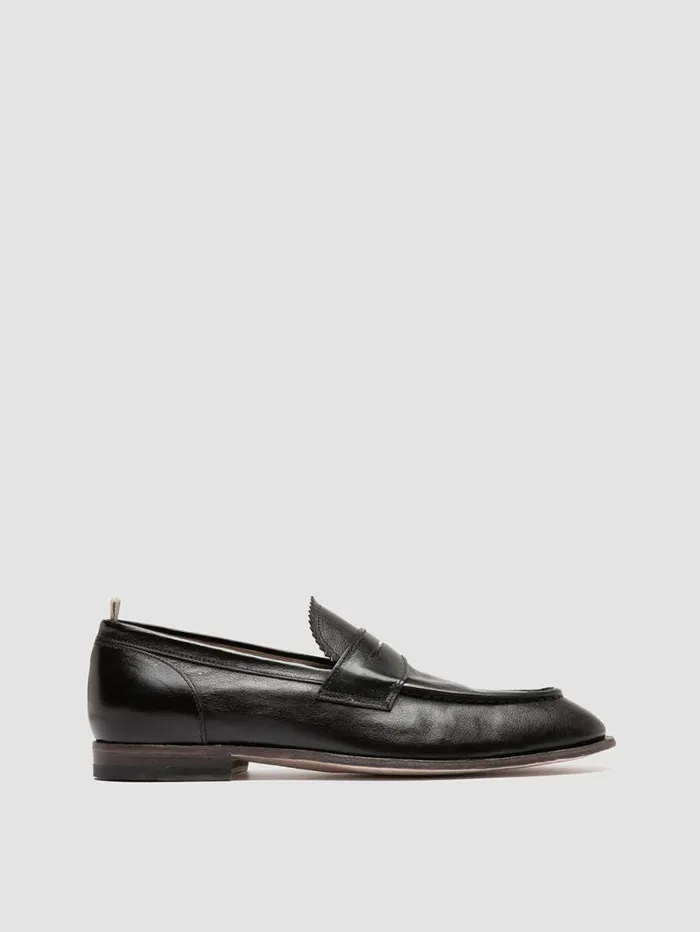 Men Officine Creative Footwear SOLITUDE 001 Brown Leather Penny Loafers