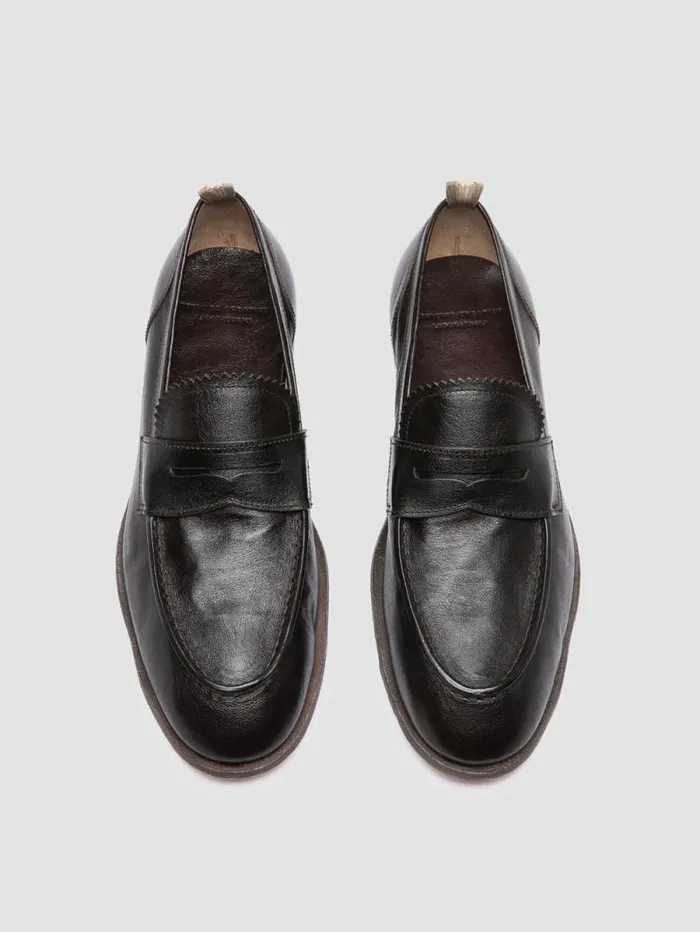 Men Officine Creative Footwear SOLITUDE 001 Brown Leather Penny Loafers Men Officine Creative Footwear SOLITUDE 001 Brown Leather Penny Loafers