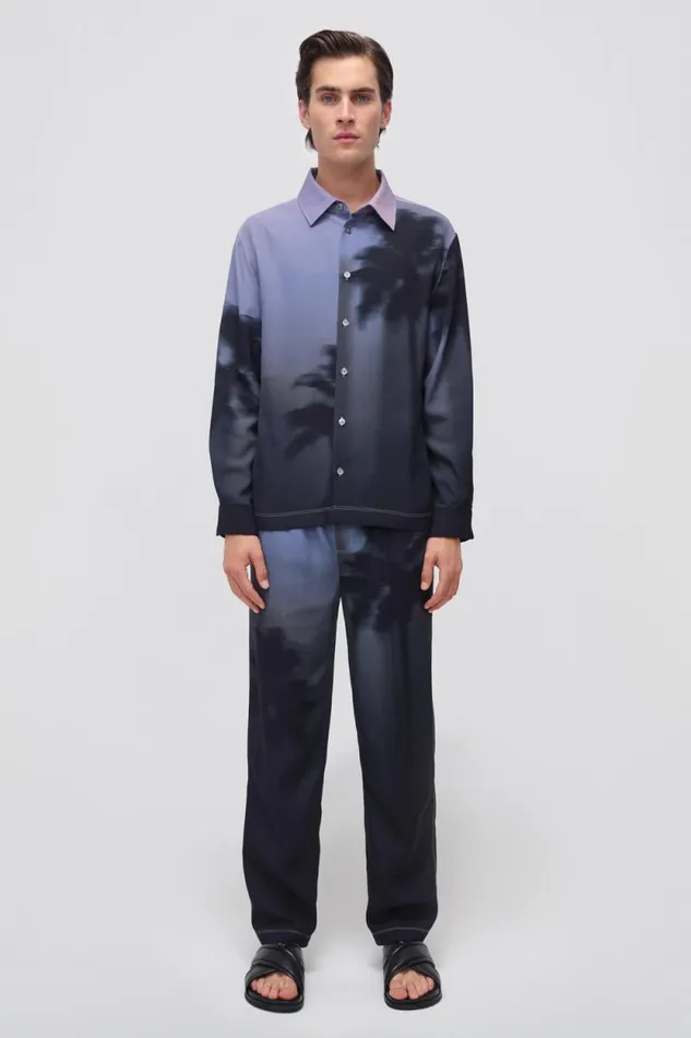 Men Pants and Bottoms Jonathan Simkhai Allister Pants Black Palm Print Pants