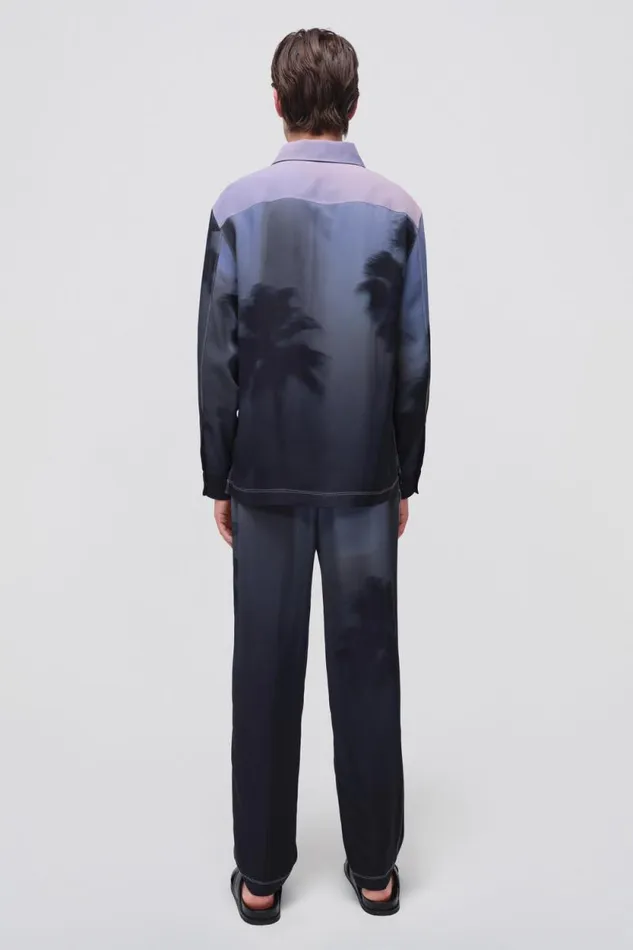 Men Pants and Bottoms Jonathan Simkhai Allister Pants Black Palm Print Pants
