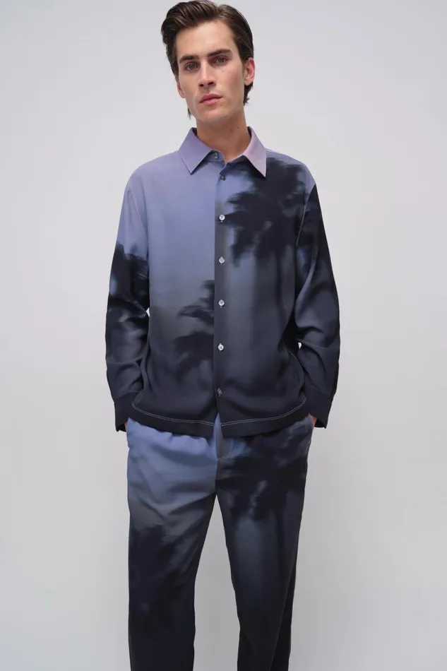 Men Pants and Bottoms Jonathan Simkhai Allister Pants Black Palm Print Pants