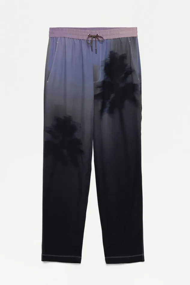 Men Pants and Bottoms Jonathan Simkhai Allister Pants Black Palm Print Pants