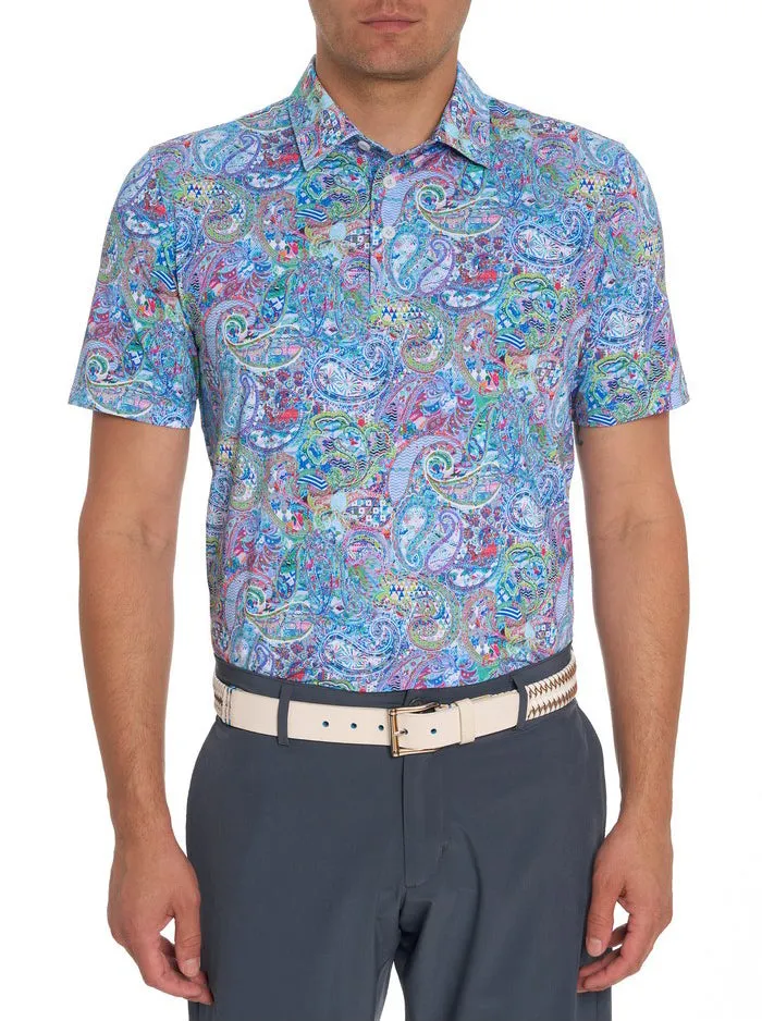 Men Polos and TShirts Robert Graham GOLDBERG PERFORMANCE POLO Grey