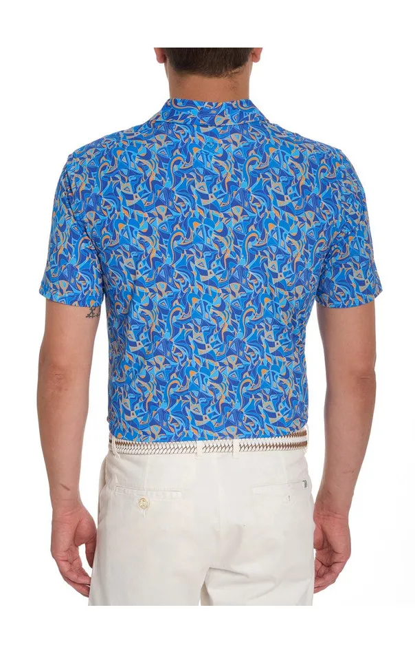 Men Polos and TShirts Robert Graham RETRO CLUB PERFORMANCE POLO Blue