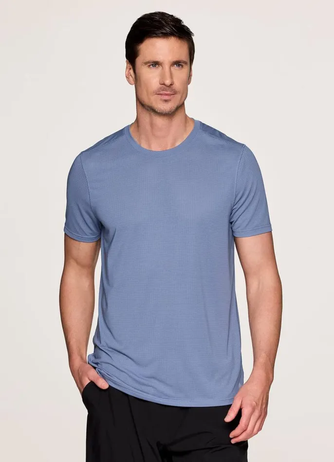 Men Precision Mesh Workout Tee Blue RBX Active TShirts