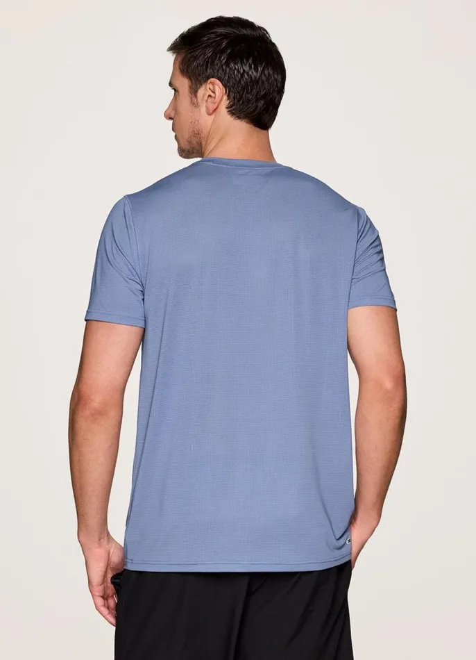 Men Precision Mesh Workout Tee Blue RBX Active TShirts