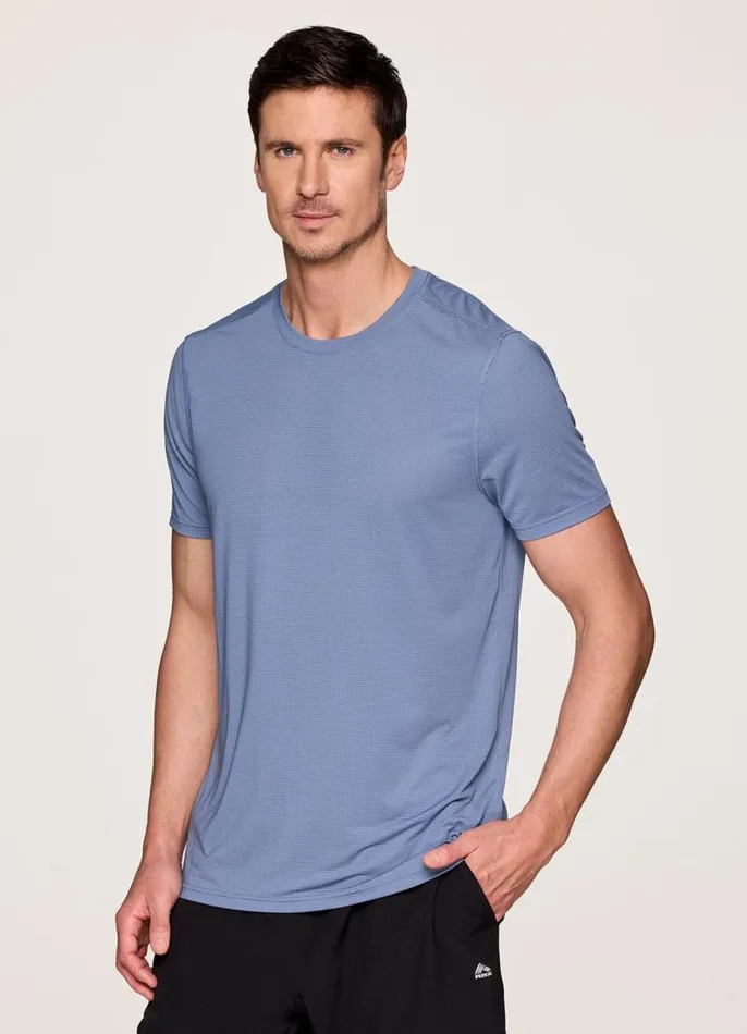 Men Precision Mesh Workout Tee Blue RBX Active TShirts