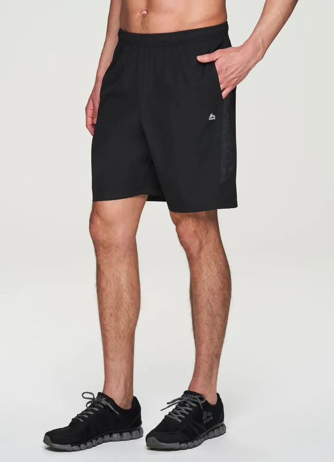 Men Prime Camo Insert Workout Short II Black RBX Active Shorts