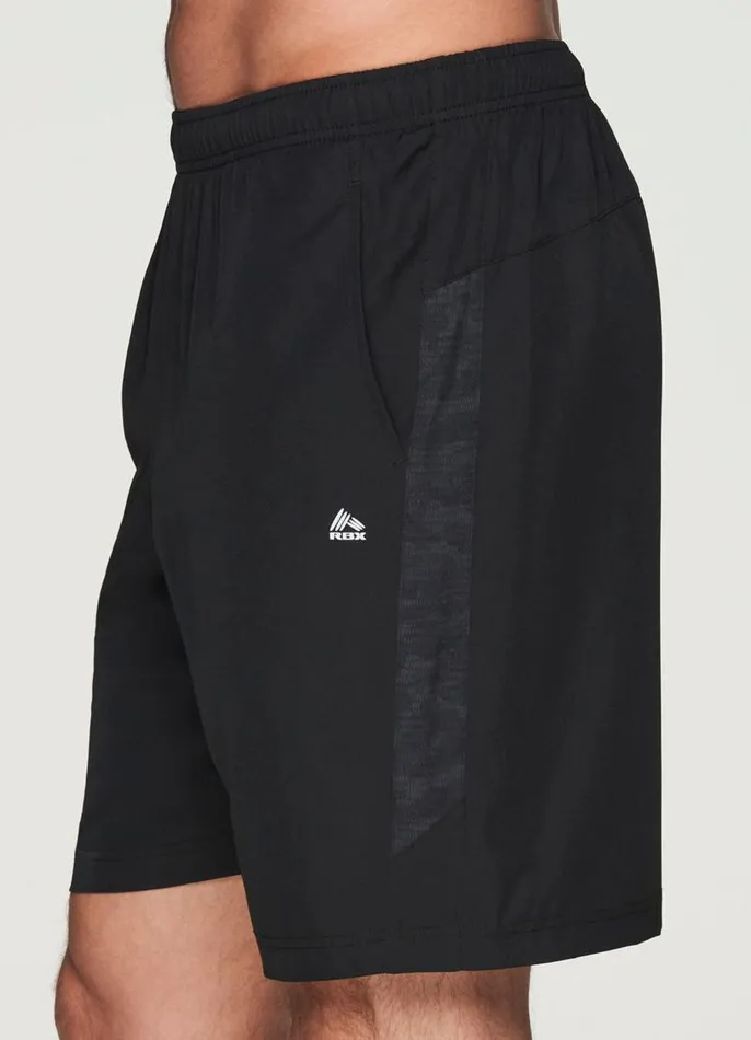 Men Prime Camo Insert Workout Short II Black RBX Active Shorts