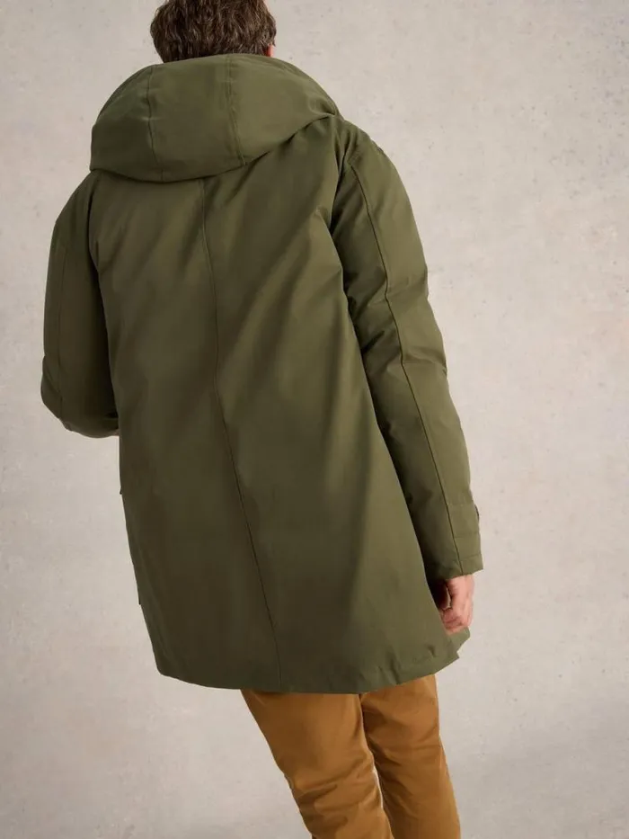 Men Reversible Parka Khaki Green White Stuff Coats and Jackets Men Reversible Parka Khaki Green White Stuff Coats and Jackets