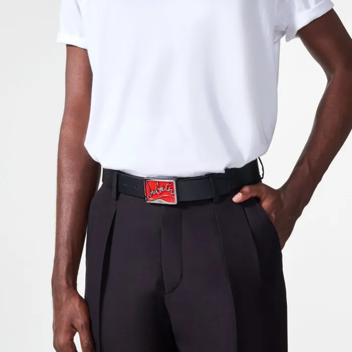 Men Ricky Belt Belt 8211 Calf Leather 8211 Black Christian Louboutin Belts