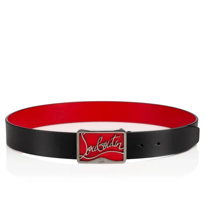 Men Ricky Belt Belt 8211 Calf Leather 8211 Black Christian Louboutin Belts