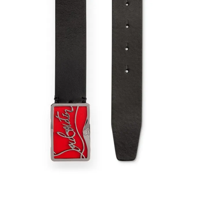 Men Ricky Belt Belt 8211 Calf Leather 8211 Black Christian Louboutin Belts