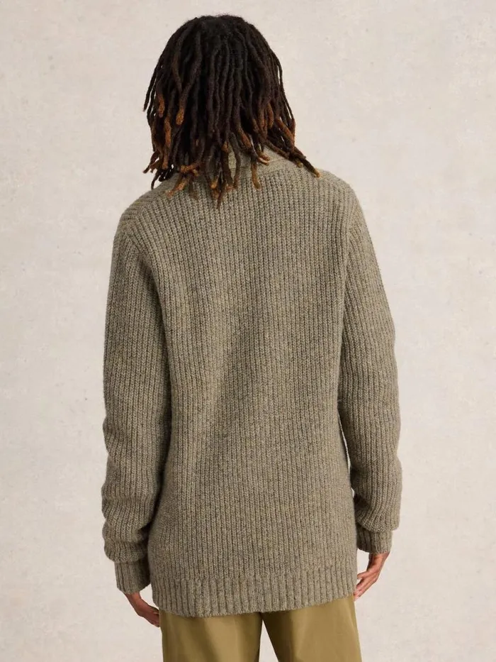 Men Shawl Neck Nep Wool Cardigan Natural Multi White Stuff Knitwear Men Shawl Neck Nep Wool Cardigan Natural Multi White Stuff Knitwear