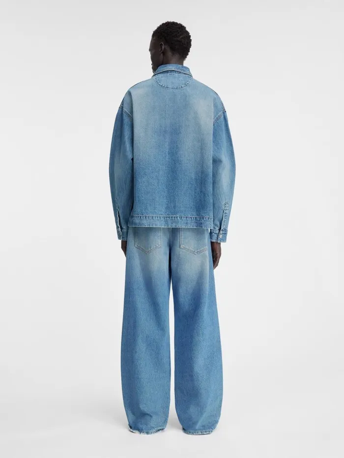 Men Shirts JACQUEMUS The DeNmes Denim Shirt Bluetabac