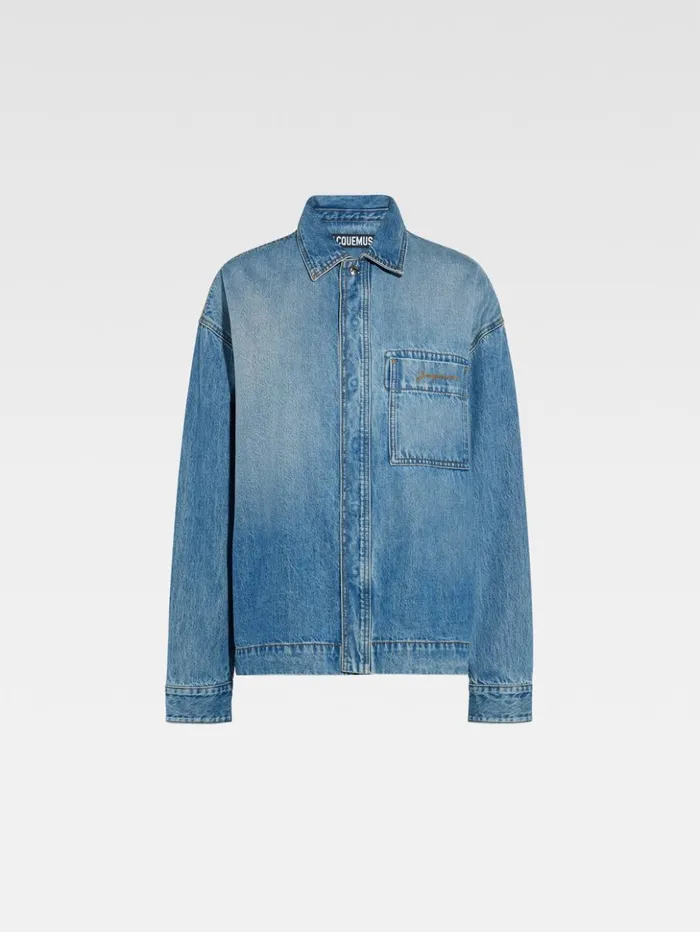 Men Shirts JACQUEMUS The DeNmes Denim Shirt Bluetabac