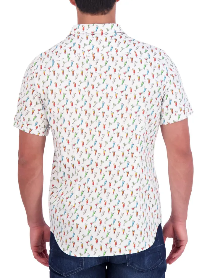 Men Short Sleeve Button Down Shirts Robert Graham CIN CIN SHORT SLEEVE BUTTON DOWN SHIRT White