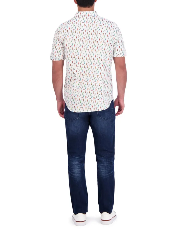Men Short Sleeve Button Down Shirts Robert Graham CIN CIN SHORT SLEEVE BUTTON DOWN SHIRT White